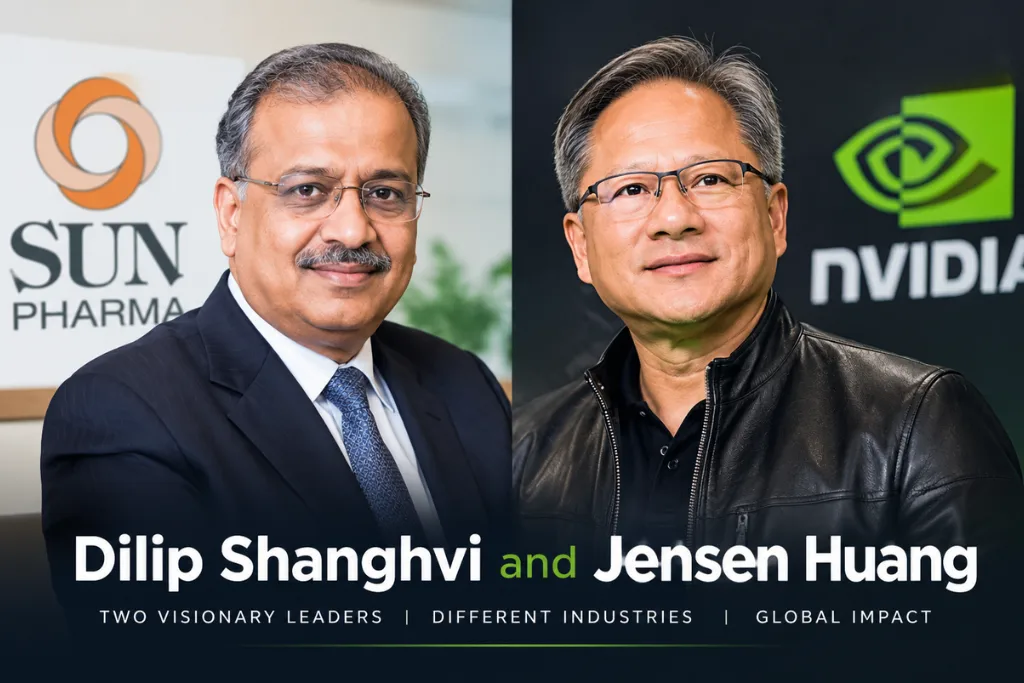 Dilip Shanghvi and Jensen Huang