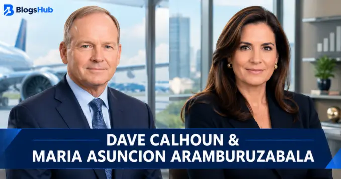 Dave Calhoun and Maria Asuncion Aramburuzabala