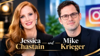 Jessica Chastain and Mike Krieger