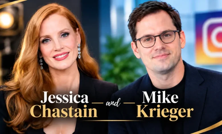 Jessica Chastain and Mike Krieger